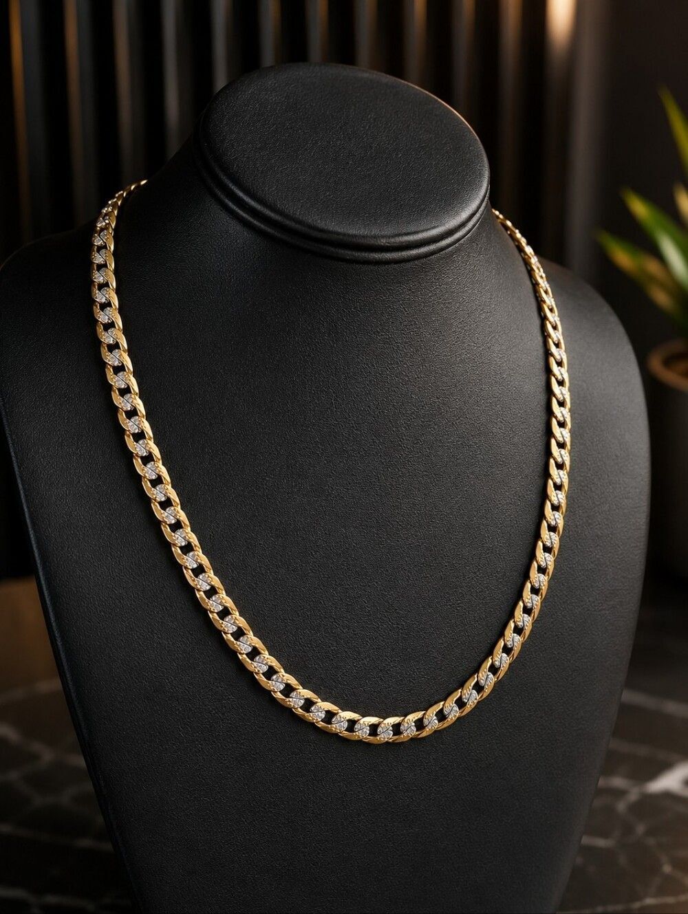 Silver and Gold 4mm cuban Chain